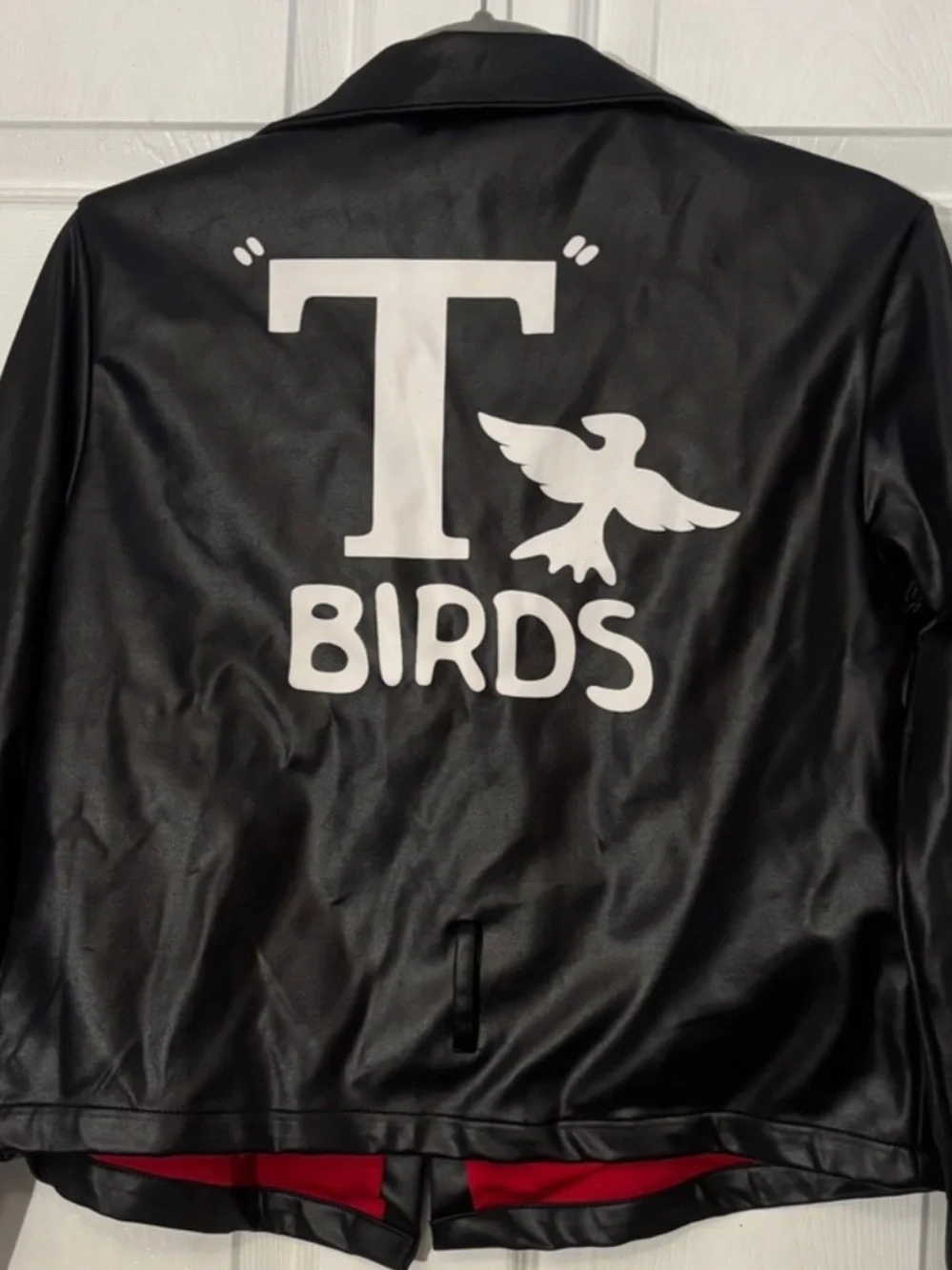 Grease T Birds Costume Jacket Black Faux Leather 50s